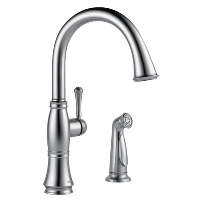 DELTA® Cassidy™ Kitchen Faucet, 1.8 gpm Flow Rate, 8 in Center, 360 deg Swivel Spout, 1 Handles, Domestic