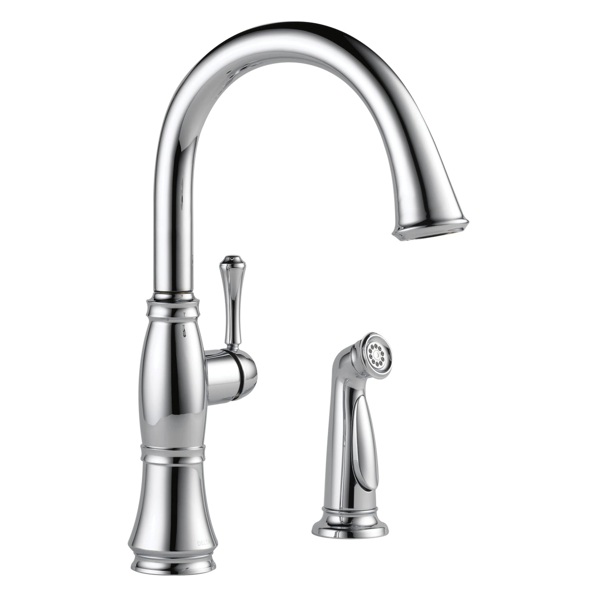 DELTA® Cassidy™ Kitchen Faucet, 1.8 gpm Flow Rate, 8 in Center, 360 deg Swivel Spout, 1 Handles, Domestic