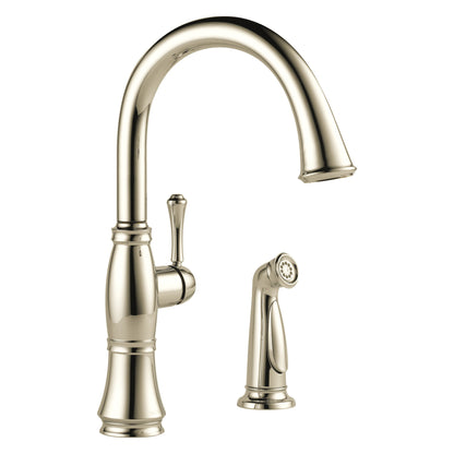 DELTA® Cassidy™ Kitchen Faucet, 1.8 gpm Flow Rate, 8 in Center, 360 deg Swivel Spout, 1 Handles, Domestic