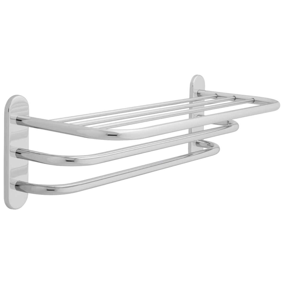 DELTA® 43424 Towel Shelf, 26-1/8 in OAL x 9-7/8 in OAD x 8-1/2 in OAH, Brass, Import