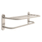 DELTA® 43624-SN Towel Shelf With Brass Step Style Beveled Flanges and One Bar, 24 in OAL x 26-1/8 in OAD x 8-1/2 in OAH, Brass, Import