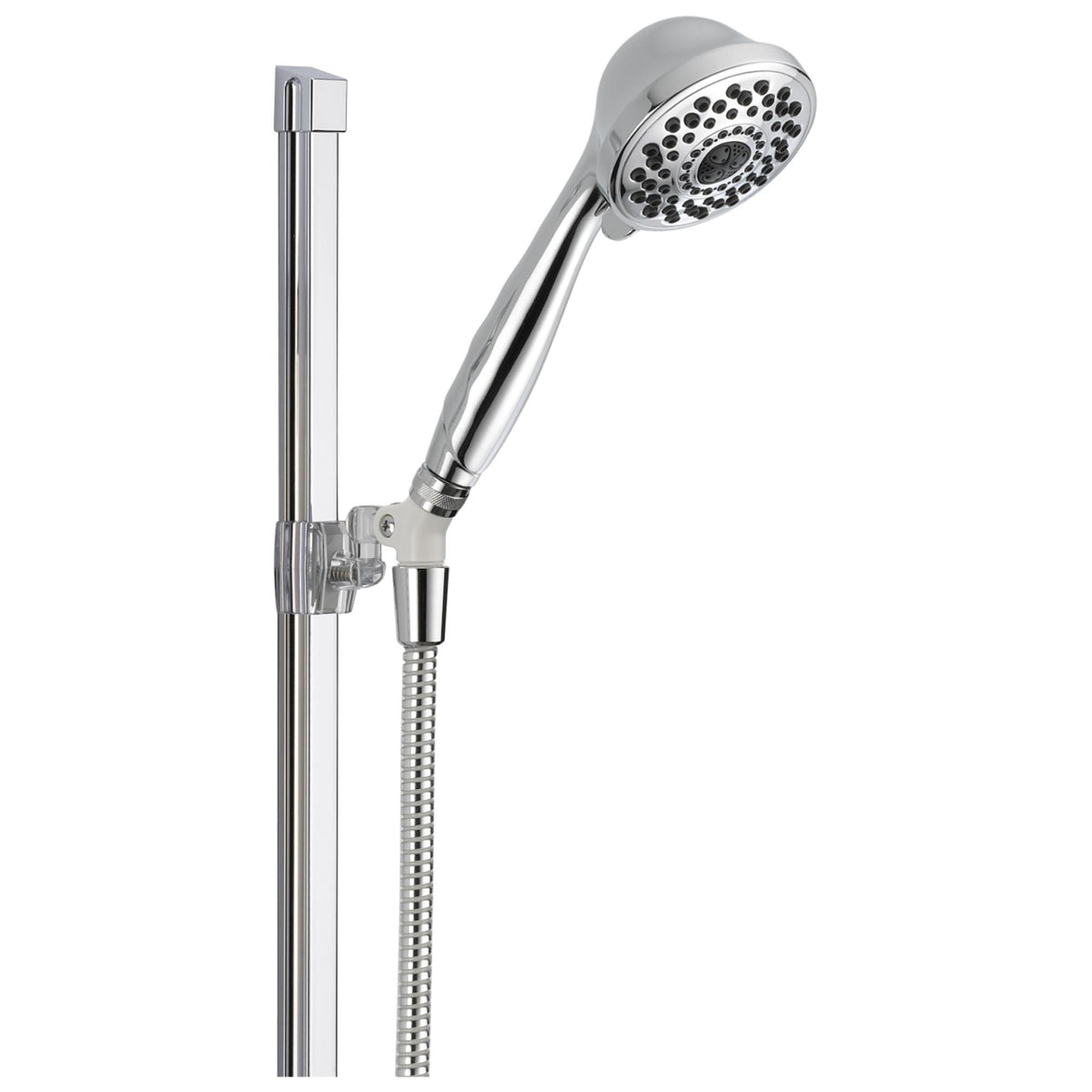 DELTA® 51751 Premium Hand Shower, 3-13/16 in Dia 7-Function Shower Head, 2 gpm Flow Rate, 70 in L Hose, Polished Chrome