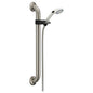 DELTA® 52001-DS Hand Shower, 4 in Dia 2-Function Shower Head, 2.5 gpm Flow Rate, 60 in L Hose, 1/2 in Connection, Stainless Steel, Import