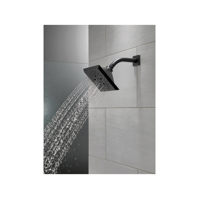 DELTA® 52664-BL Universal Angular Modern Raincan Shower Head, 1.75 gpm Max Flow, 5 Sprays, 5-13/16 in L x 5-13/16 in W x 3-15/16 in H Head, Import