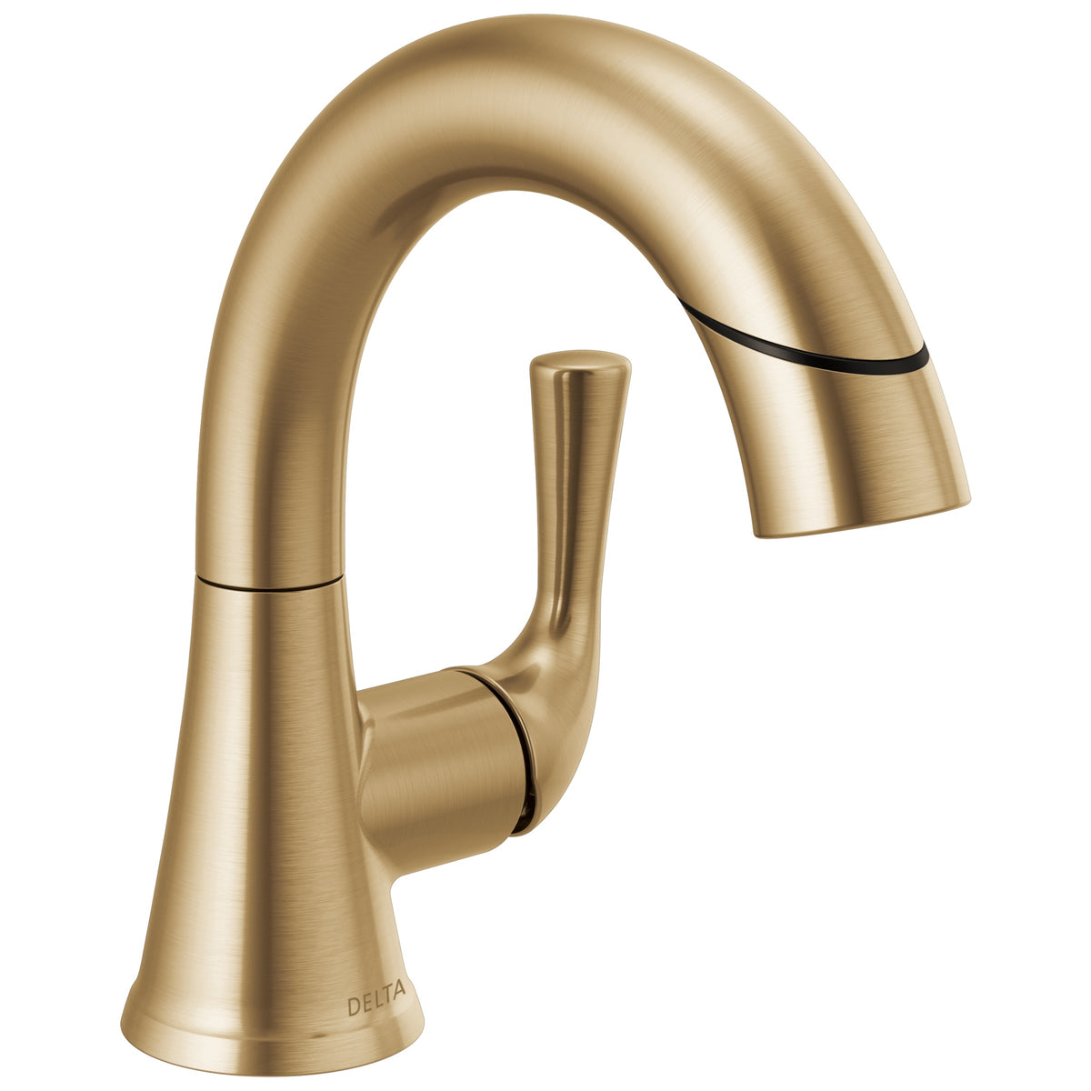 DELTA® 533LF-CZPDMPU Kayra™ Single-Handle Bathroom Faucet, 1.2 gpm Flow Rate, 4-7/8 in H Spout, 1 Handles, Pop-Up Drain, 1, 3, 4 Faucet Holes, Champagne Bronze, Function: Lavatory