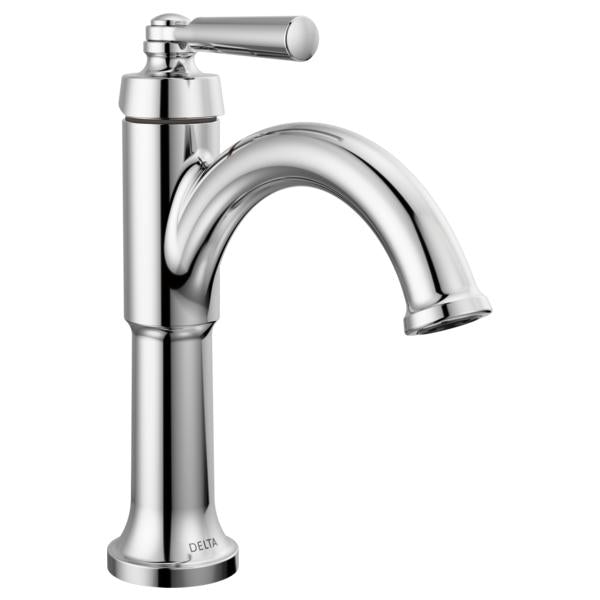 DELTA® 535-MPU-DST SAYLOR™ Single Handle Bathroom Faucet, 1.2 gpm Flow Rate, 4.56 in H Spout, 1 Handles, Pop-Up Drain, 1 Faucet Holes, Chrome, Lavatory Function