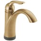 DELTA® 538T-CZ-DST Lahara® Centerset Lavatory Faucet, Brilliance® Champagne Bronze, 1 Handles, Plastic Pop-Up Drain, 1.2 gpm Flow Rate