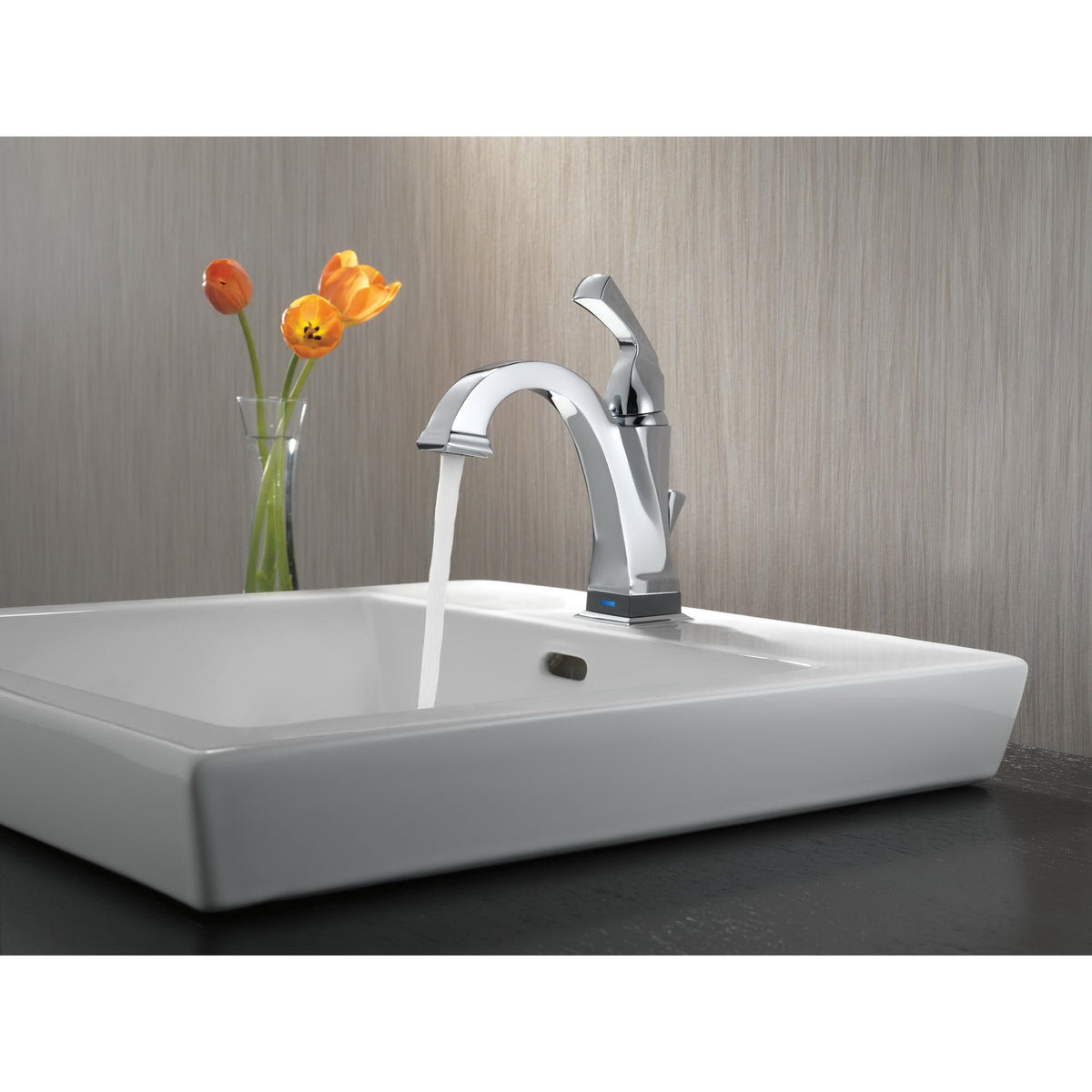 DELTA® Commercial, 1.2 gpm Flow Rate, 4-3/8 in H Spout, 1 Handles, Pop-Up Drain, 1/3 Faucet Holes, Function: Traditional, Dryden™