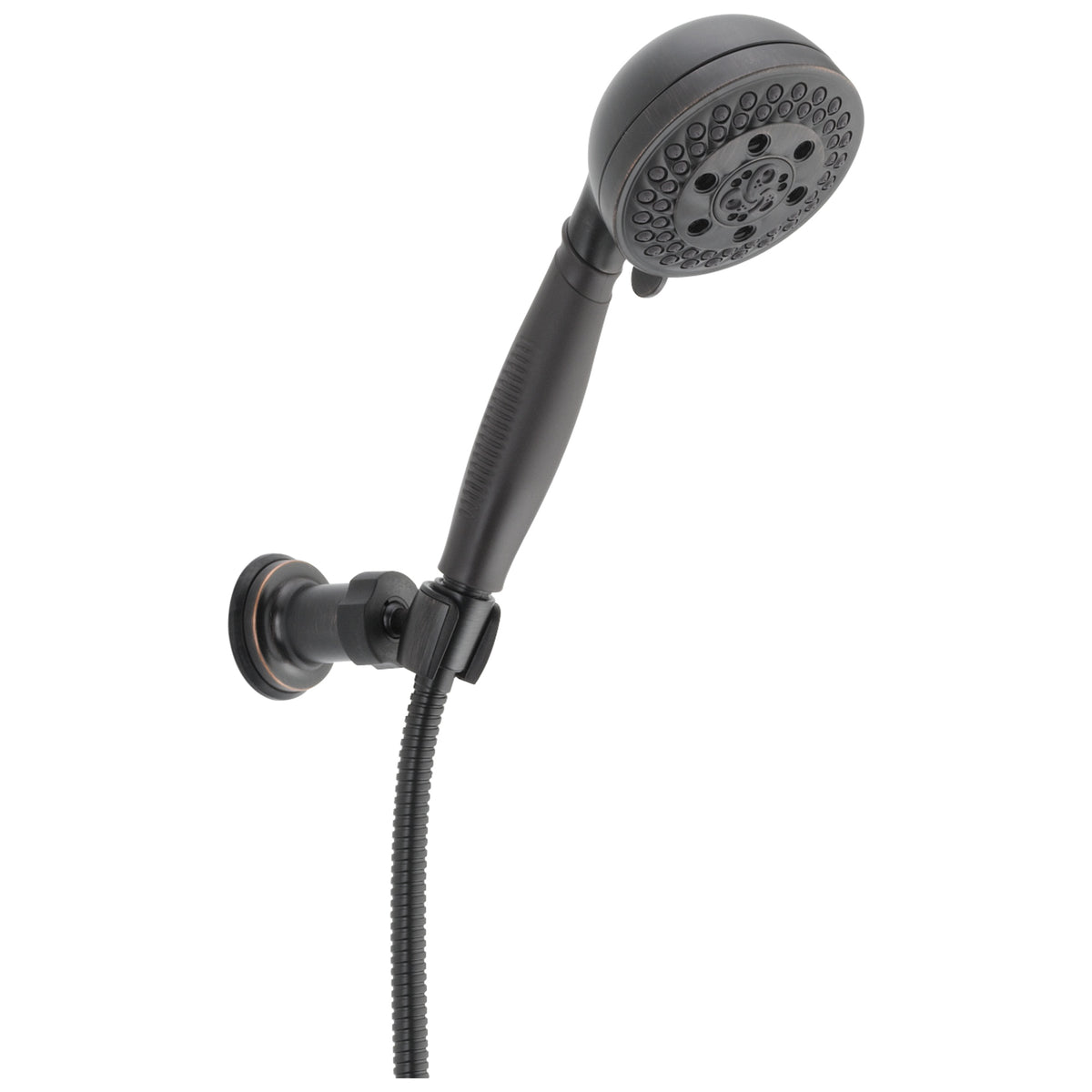 DELTA® Wall Mount Hand Shower, 3 in Dia 5 Shower Head, 2 gpm Flow Rate, 60 in L Hose, 1/2 in Female Connection, Import