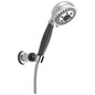DELTA® 55445 Wall Mount Hand Shower, 3 in Dia 5-Function Shower Head, 2 gpm Flow Rate, 60 in L Hose, 1/2 in Female Connection, Polished Chrome, Import