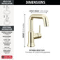 DELTA® 554HAR-PN-DST 554HAR Trinsic® Single Handle Bathroom Faucet, Commercial, 1.2 gpm Flow Rate, 5.75 in H Spout, 1 Handles, Pop-Up Drain, 1 Faucet Holes, Polished Nickel