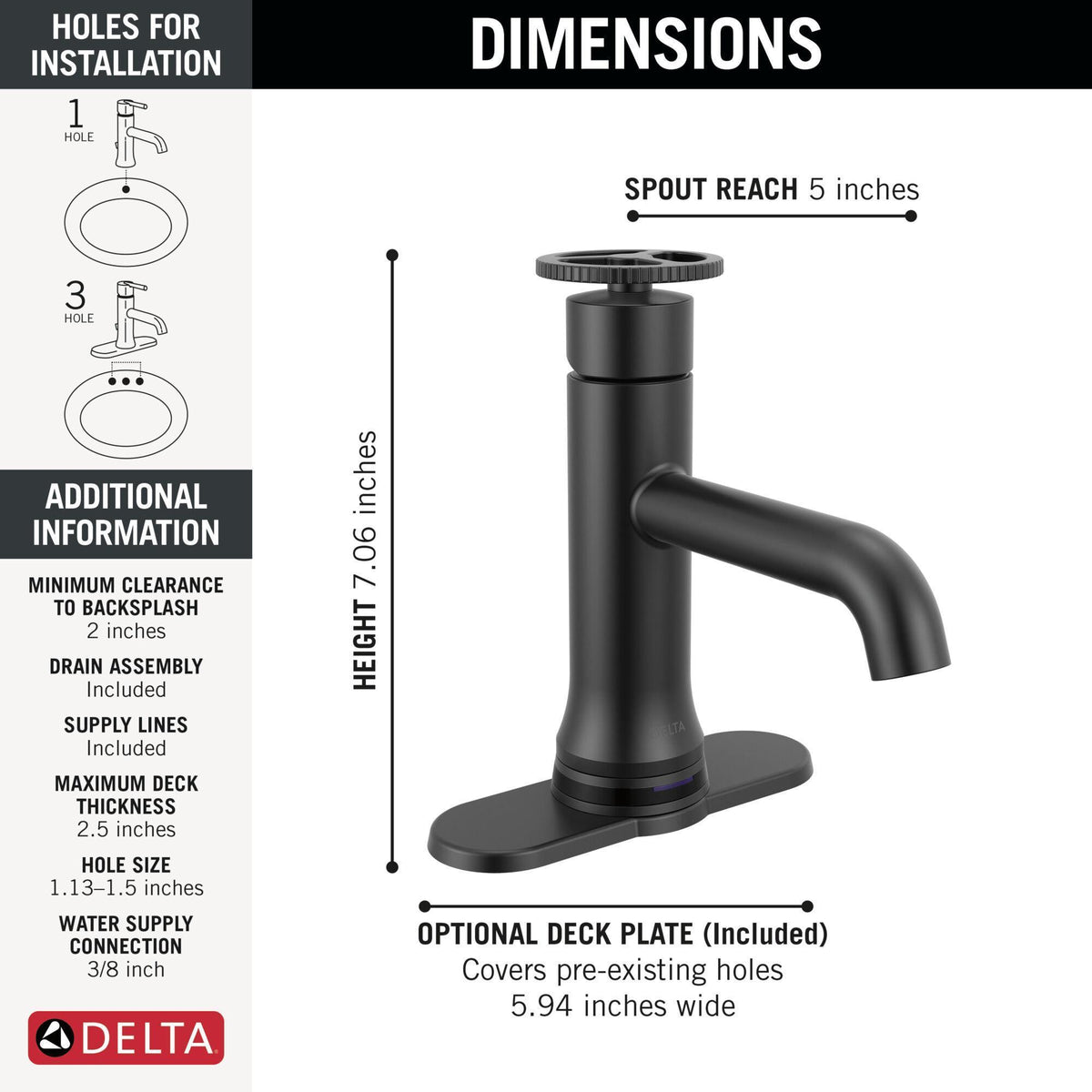Trinsic - Single Handle Bathroom Faucet - 3.125" - Touchless