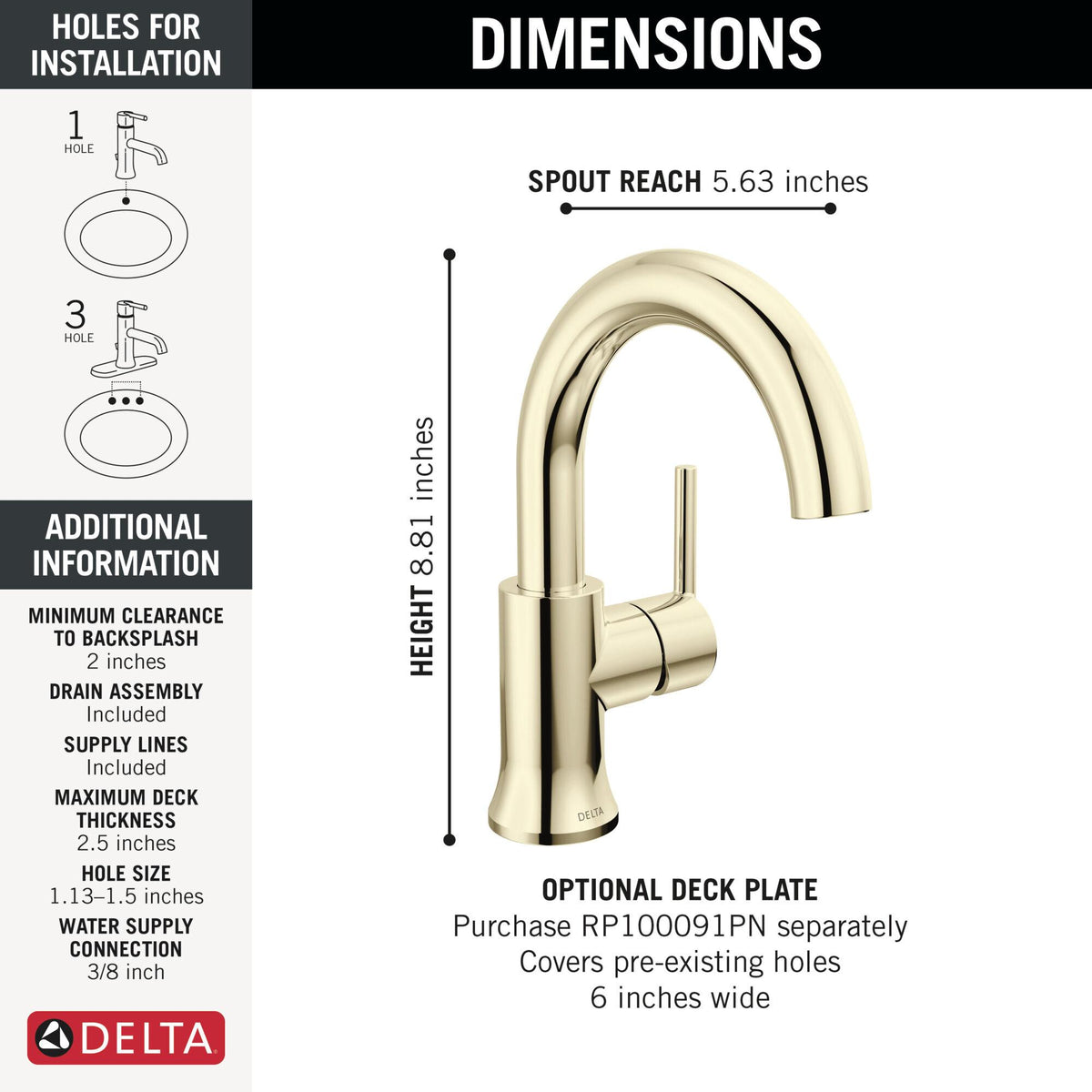 Trinsic - Single Handle Bathroom Faucet - Compression