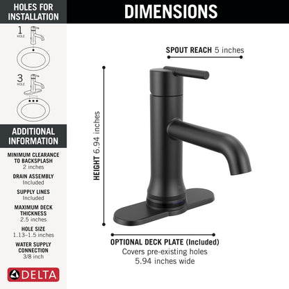 Trinsic - Single Handle Bathroom Faucet - Matte Black
