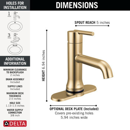 Trinsic - Single Handle Bathroom Faucet - 3.125" - 1.2 GPM