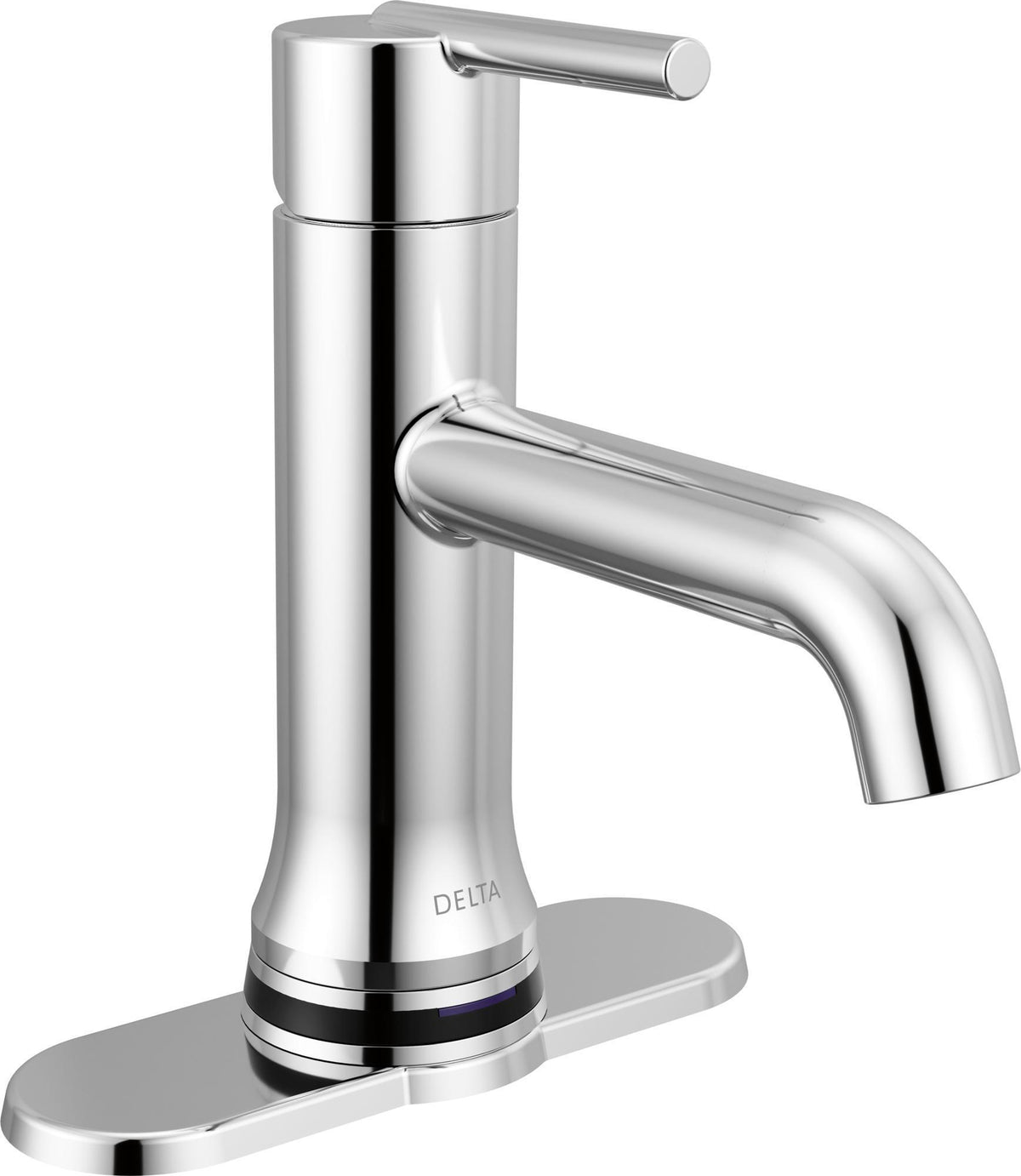 DELTA® 559TLF-MPU 559TLF Trinsic® Single Handle Bathroom Faucet, Commercial, 1.2 gpm Flow Rate, 3.125 in H Spout, Pop-Up Drain, 1 Faucet Holes, Chrome, Function: Touchless