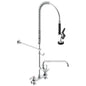 DELTA® 55C1583-S8 Pre-Rinse Faucet, Commercial, 1.6 gpm Flow Rate, 8 in Center, Swivel Tubular Spout, Polished Chrome, 2 Handles, Import