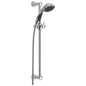 DELTA® 57014 Lahara® Premium Hand Shower, 3-Function Shower Head, 2.5 gpm Flow Rate, 70 in L Hose, 1/2-14 Male NPSM Connection, Polished Chrome, Import