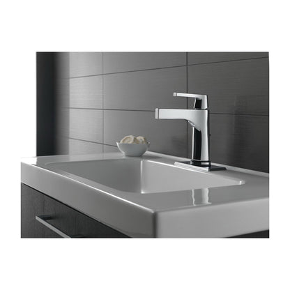 DELTA® Zura™ Bathroom Faucet, 1.2 gpm Flow Rate, 5-3/16 in H Spout, 1 Handles, Polypropylene Pop-Up Drain, Function: Traditional