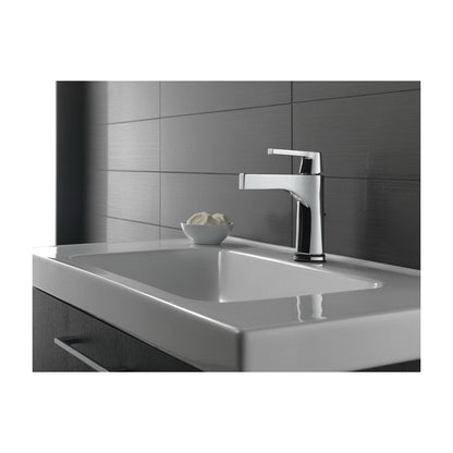 DELTA® Zura™ Bathroom Faucet, 1.2 gpm Flow Rate, 5-3/16 in H Spout, 1 Handles, Polypropylene Pop-Up Drain, Function: Traditional