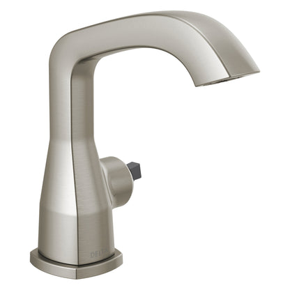 DELTA® Stryke™ Bathroom Faucet, 1.2 gpm Flow Rate, 5-7/16 in H Spout, Metal Pop-Up Drain, 3 Faucet Holes