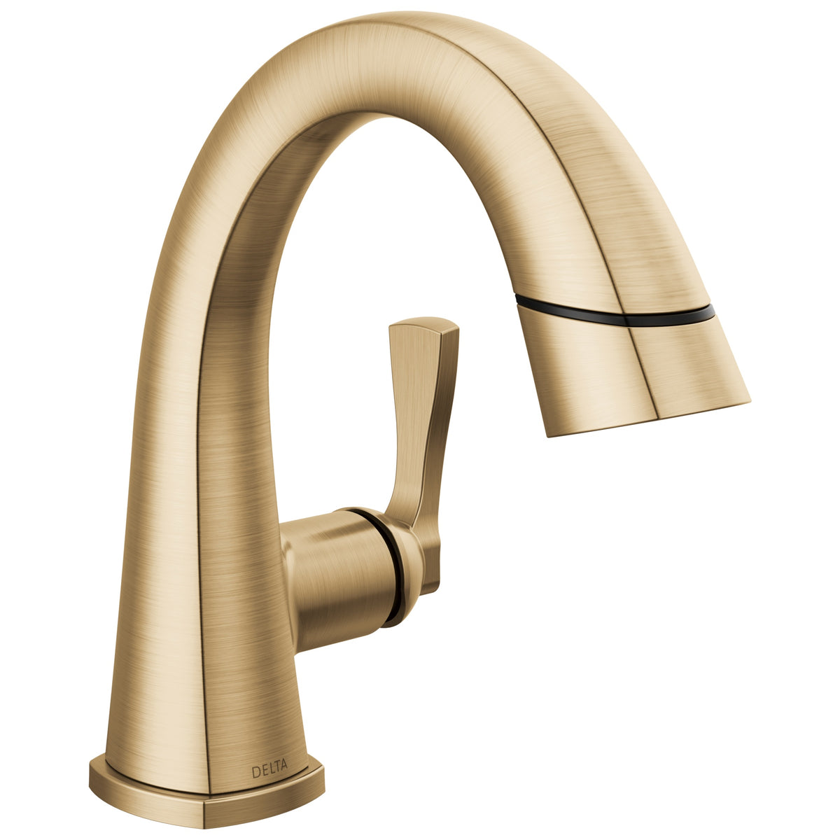 DELTA® Stryke™ Bathroom Faucet, 1.2 gpm at 60 psi Flow Rate, 5-1/2 in H Spout, 1 Handle, Metal Pop-Up Drain, 1 Faucet Hole