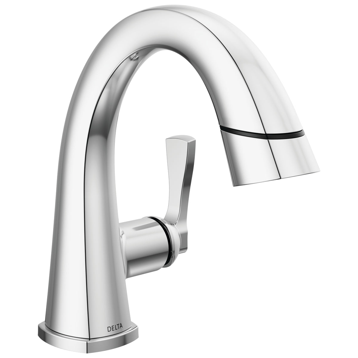 DELTA® Stryke™ Bathroom Faucet, 1.2 gpm at 60 psi Flow Rate, 5-1/2 in H Spout, 1 Handle, Metal Pop-Up Drain, 1 Faucet Hole
