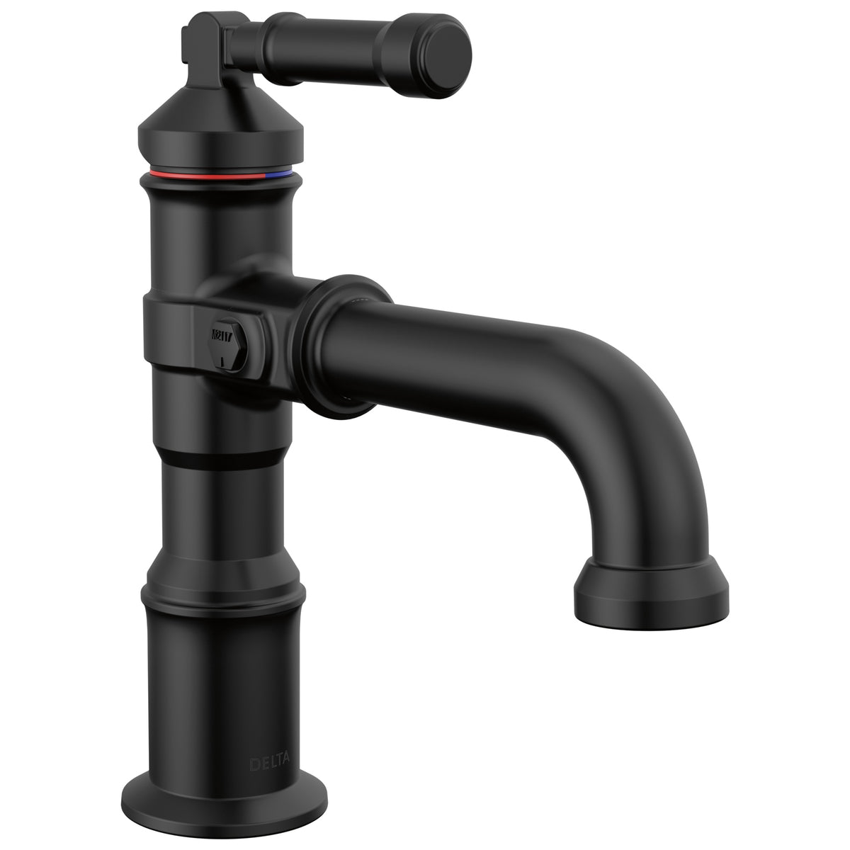 DELTA® 584-BLLPU-DST Broderick® Single-Handle Bathroom Faucet, 1.2 gpm Flow Rate, 3 in H Spout, 1 Handles, 1 Faucet Holes, Matte Black, Function: Lavatory