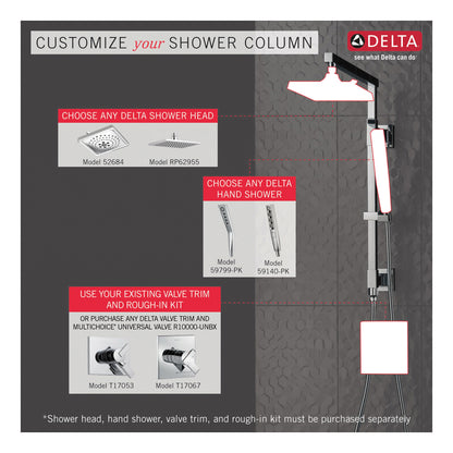 Emerge - Angular Shower Column - Wall Installation
