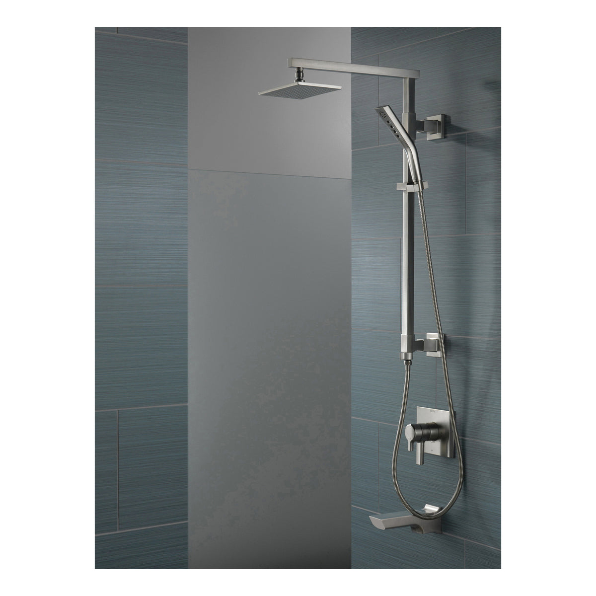 Emerge - Angular Shower Column - Wall Installation