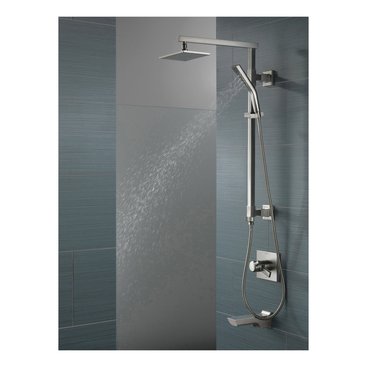 Emerge - Angular Shower Column - Wall Installation