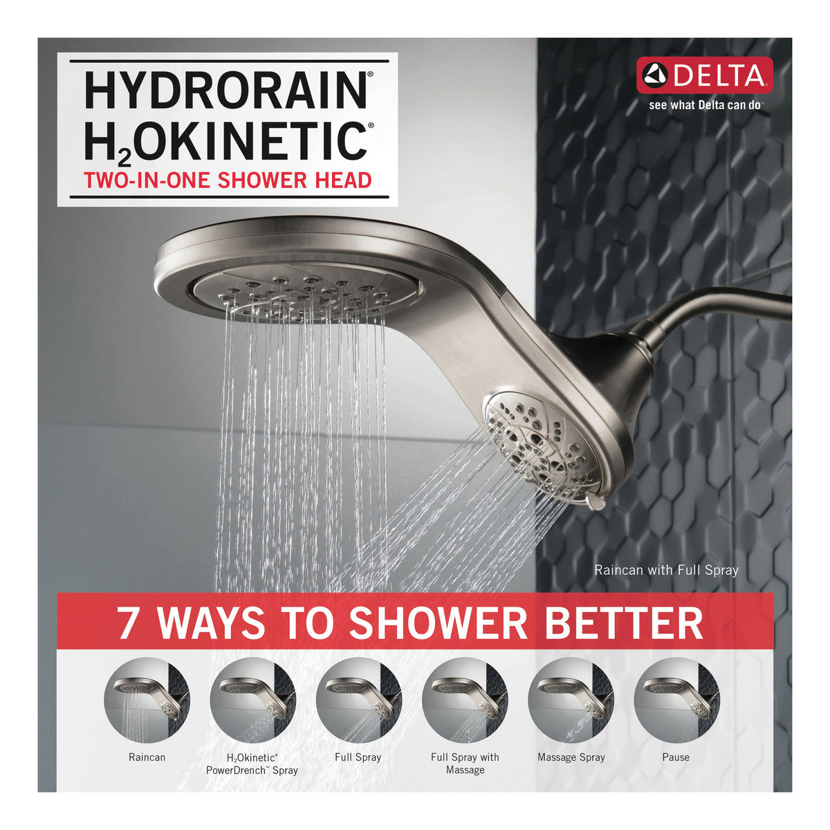 Hydrorain - Shower - 8" Dia Shower Head - 1.75 GPM