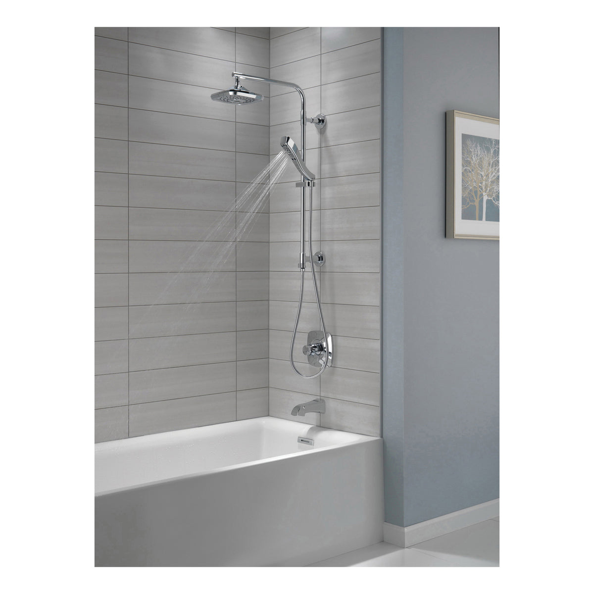 DELTA® 5882 Emerge™ Round Shower Column, DELTA® Emerge™ Round Shower Column, 15 in L Shower Arm, Wall Installation, Import
