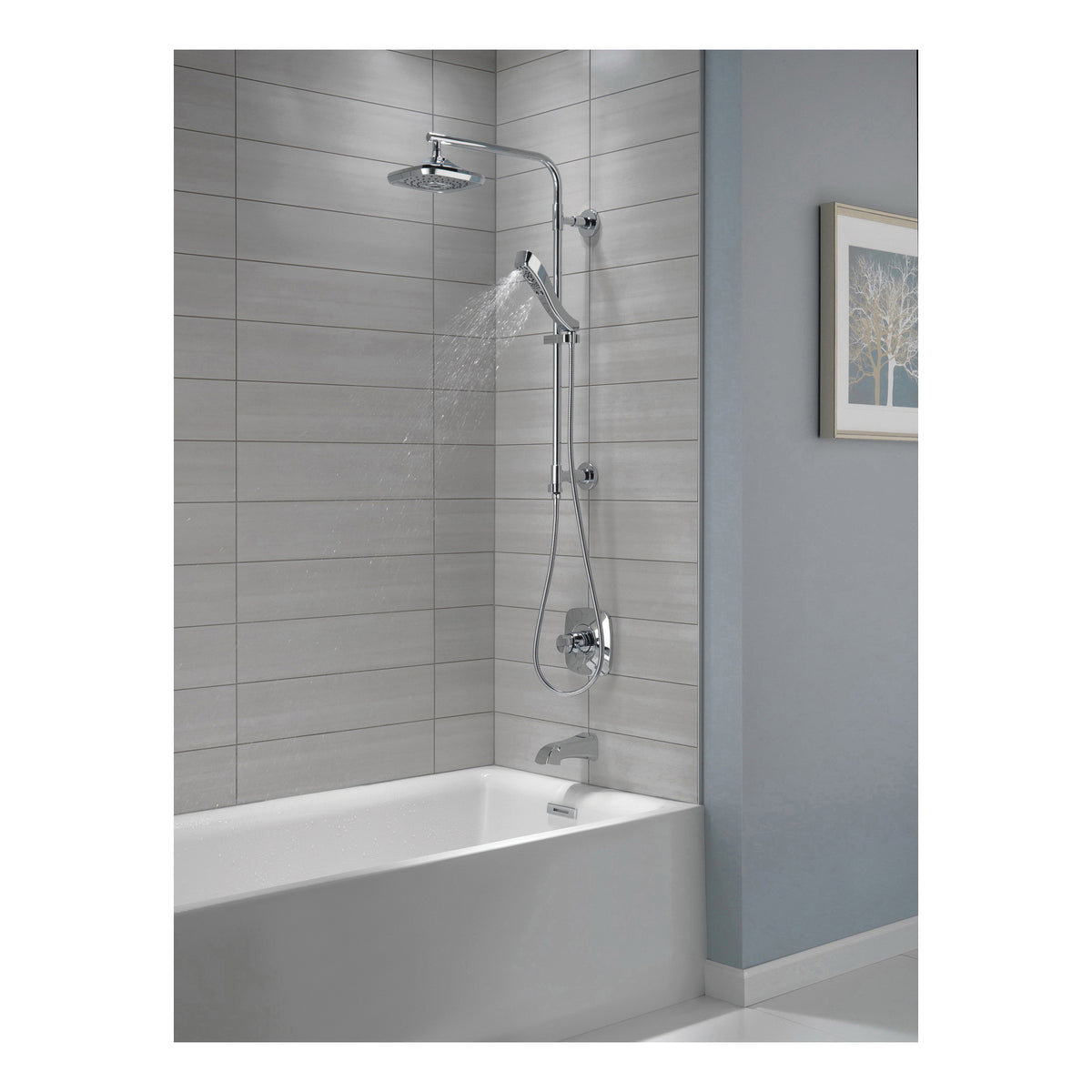DELTA® 5882 Emerge™ Round Shower Column, DELTA® Emerge™ Round Shower Column, 15 in L Shower Arm, Wall Installation, Import
