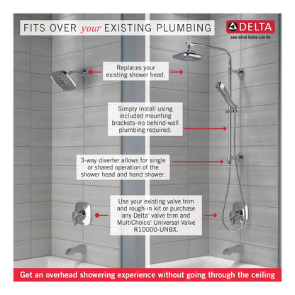 Emerge - Angular Shower Column - Wall Installation