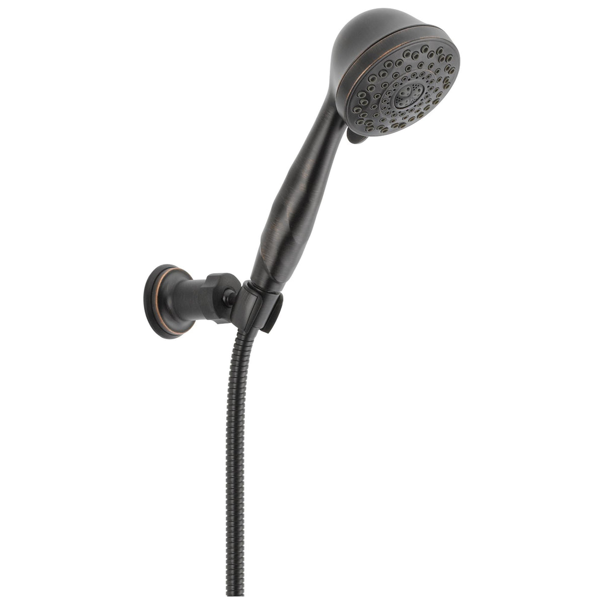 DELTA® Wall Mount Hand Shower, 3-13/16 in Dia 7 Shower Head, 2 gpm Flow Rate, 82 in L Hose, 1/2 in IPS Connection, Import
