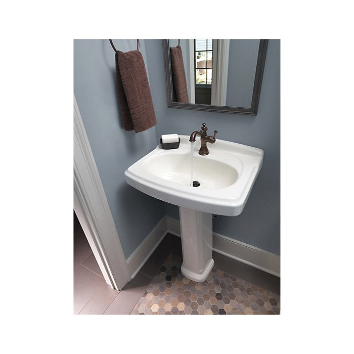 DELTA® Commercial, 1.2 gpm Flow Rate, 5-7/32 in H Spout, 1 Handles, Pop-Up Drain, 1/3 Faucet Holes, Function: Traditional, Cassidy™