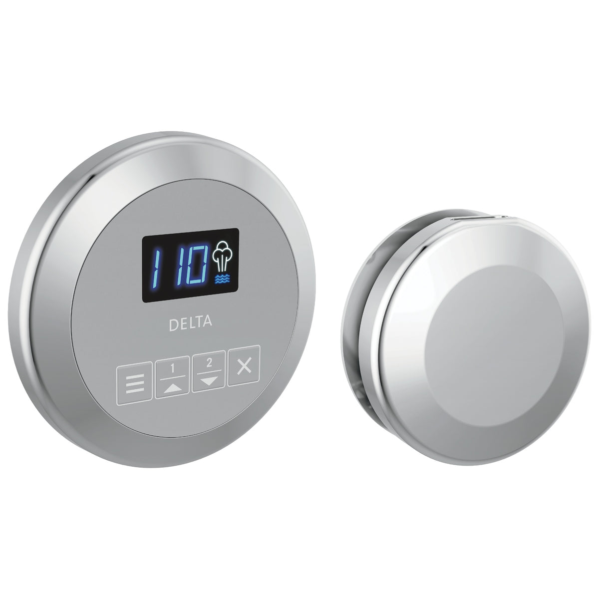 DELTA® 5CH-250R-PR Round Steam Shower Control, Digital Display, Lumicoat Chrome, Domestic