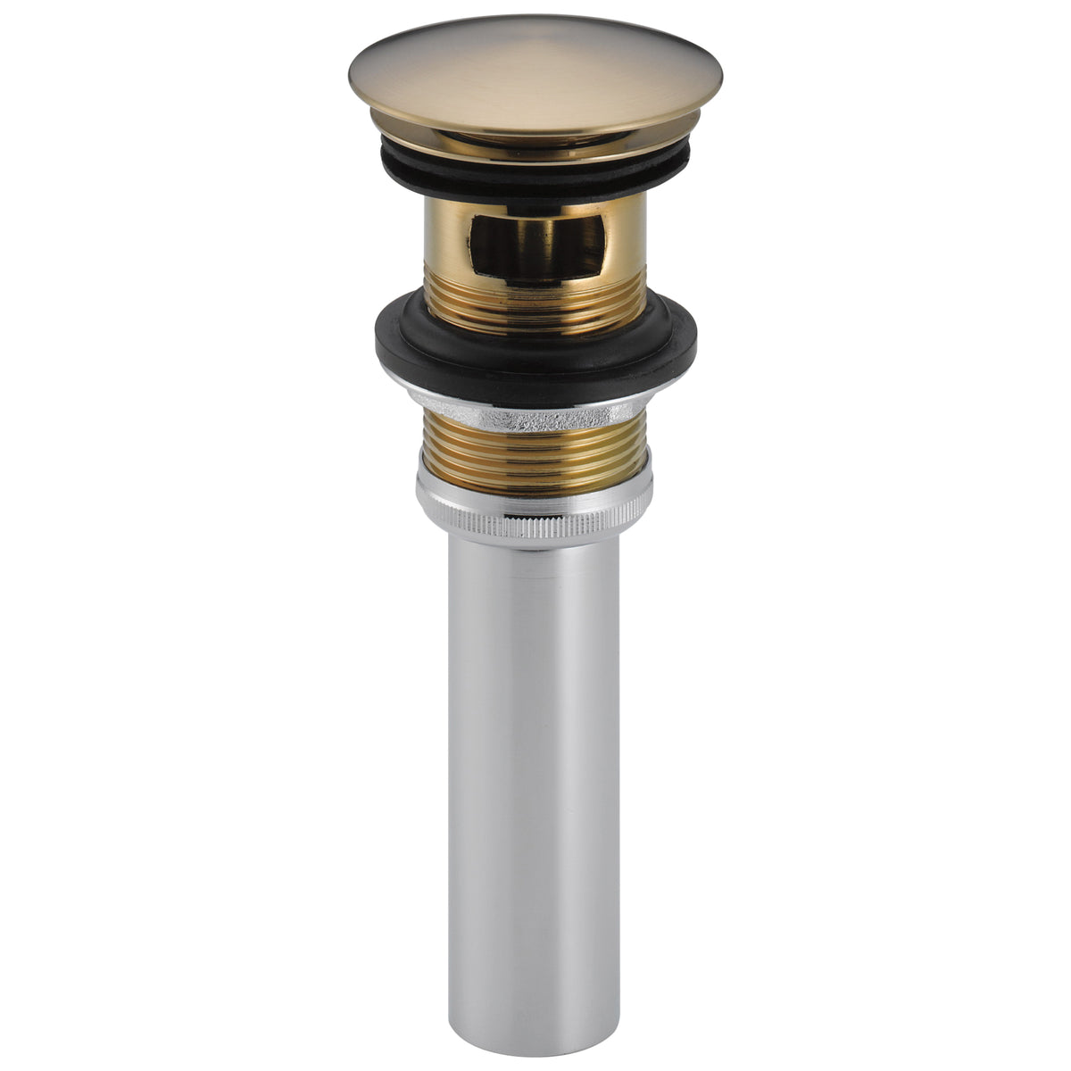 Push Activated Pop-Up Drain Assembly - Brass Drain