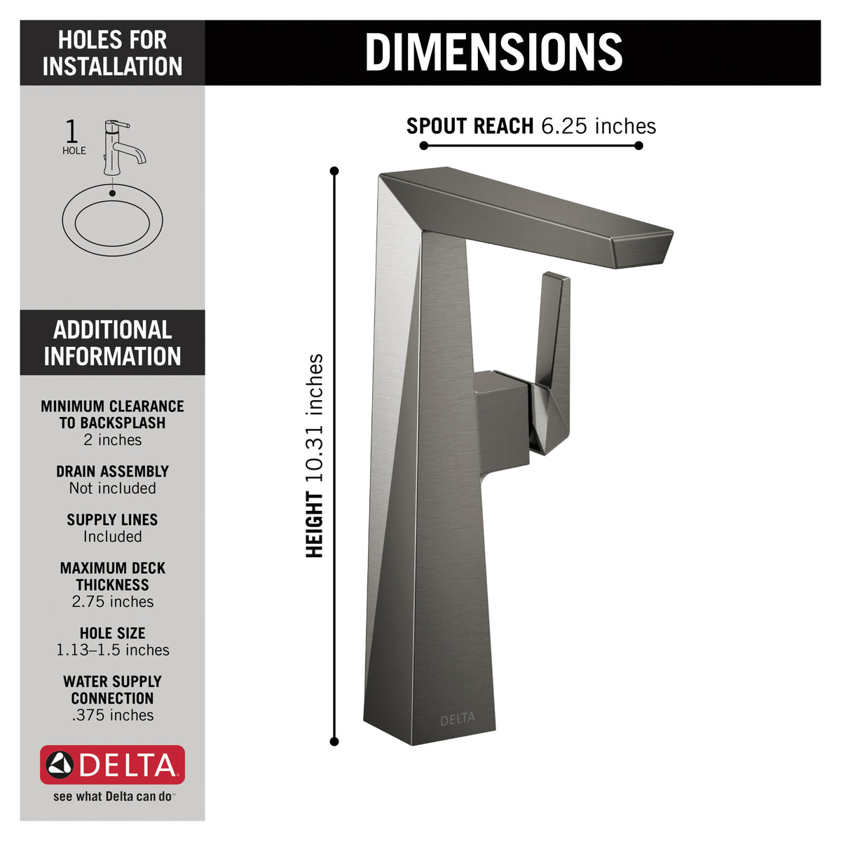 Trillian - Vessel Bathroom Faucet - Deck Mount - Solid