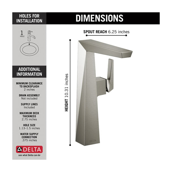 Trillian - Vessel Bathroom Faucet - Deck Mount - Solid