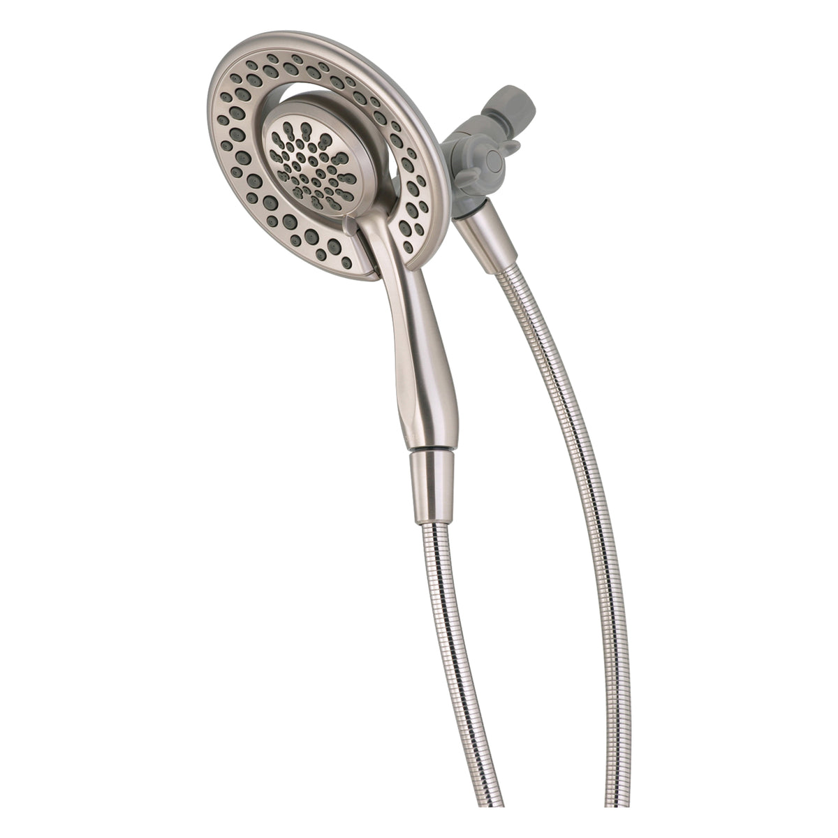 DELTA® 75486CSN In2ition® 2-in-1 Shower Head and Hand Shower Combo, 6-1/8 and 2-15/16 in Dia, 1.75 gpm Flow Rate, 60 in L Hose, SpotShield® Brushed Nickel, Import