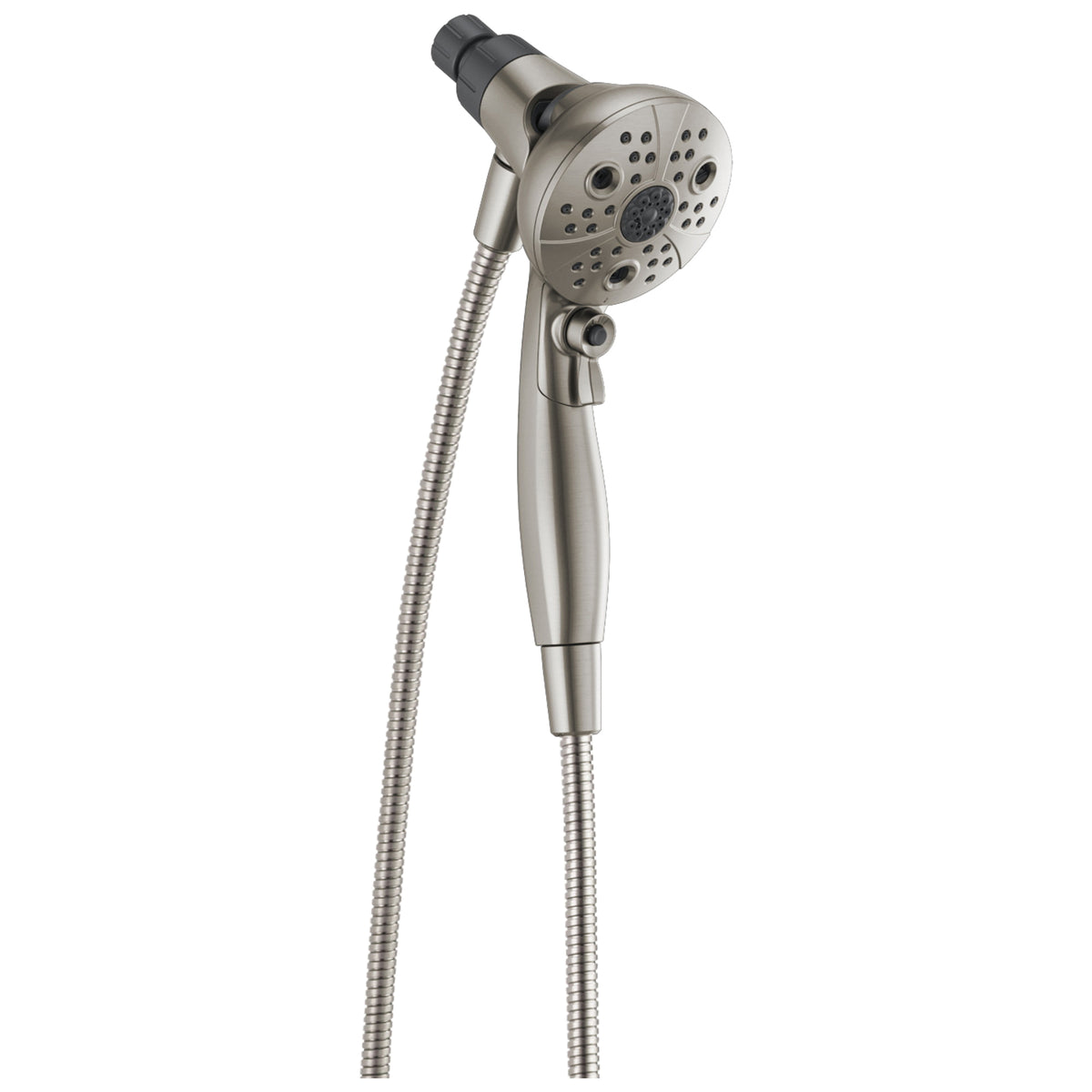 DELTA® SureDock™ 75507SN Hand Shower, 6-13/16 and 3-11/16 in Dia, 1.75 gpm Flow Rate, 72 in L Hose, NPT Connection, SpotShield® Satin Nickel, Import