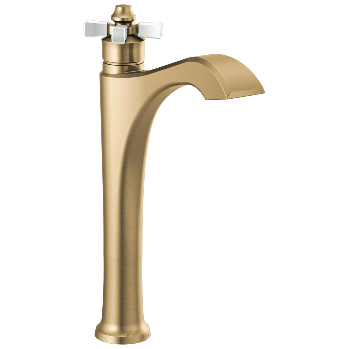 DELTA® 757-GS-DST Dorval™ Vessel Bathroom Faucet, Commercial/Residential, 5-1/2 in Spout, 9-5/16 in H Spout, Champagne Bronze/Porcelain, 1 Handles, Import