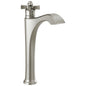DELTA® 757-SS-DST Dorval™ Vessel Bathroom Faucet, Commercial/Residential, 5-1/2 in Spout, 9-5/16 in H Spout, Stainless, 1 Handles, Import