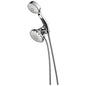 DELTA® 75831C Universal 9-Setting Combination Hand Shower/Shower Head, 4-1/2 in Dia, 1.75 gpm Flow Rate, 72 in L Hose, 1/2 in IPS Connection, Polished Chrome, Import