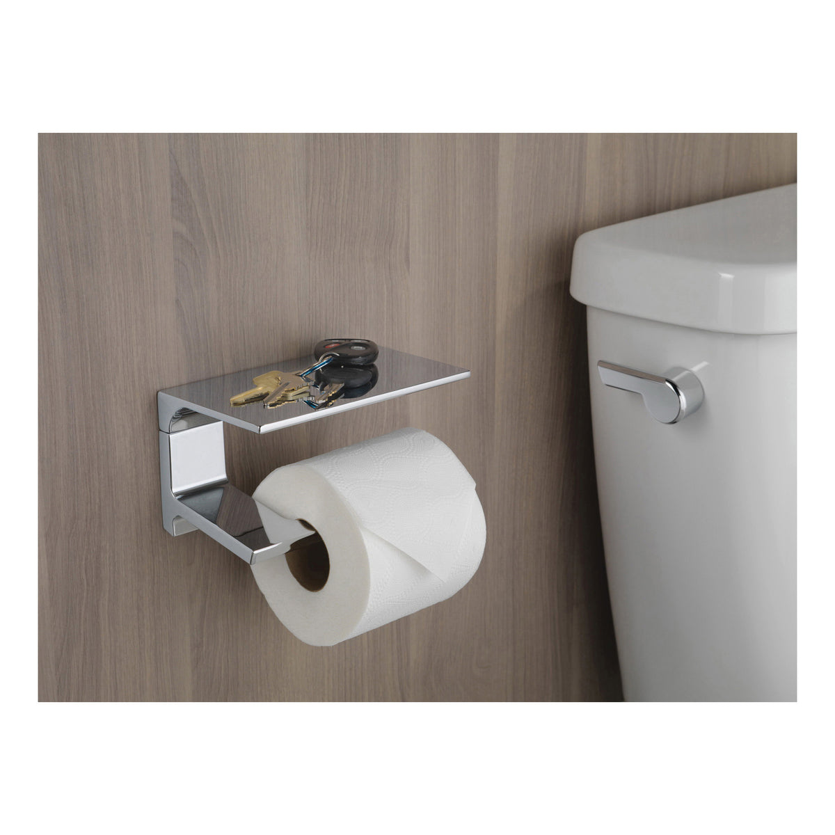 Pivotal - Tissue Holder with Shelf - 3-1/2" H - Wall Mount