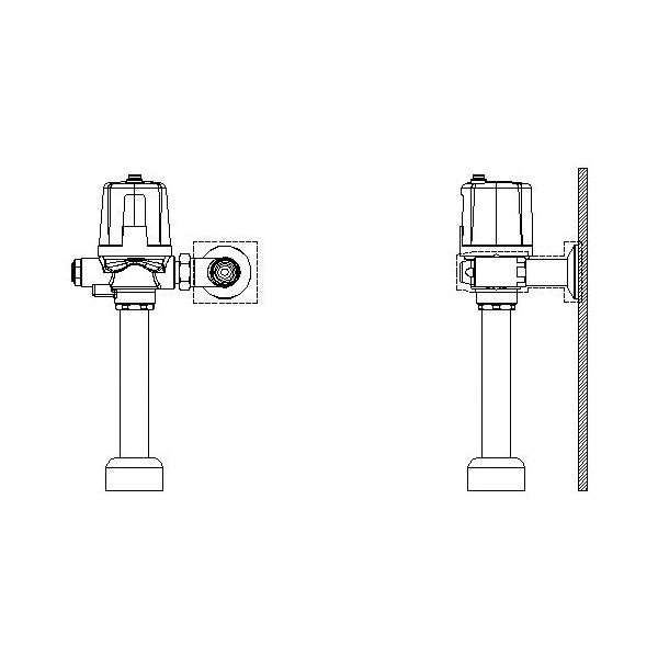 Commercial Teck® II 81T201BTA-20 Valve Retrofit Kit, Battery, For Use With Teck® Manual Water Closet Flush Valve, Brass, Polished Chrome, Import