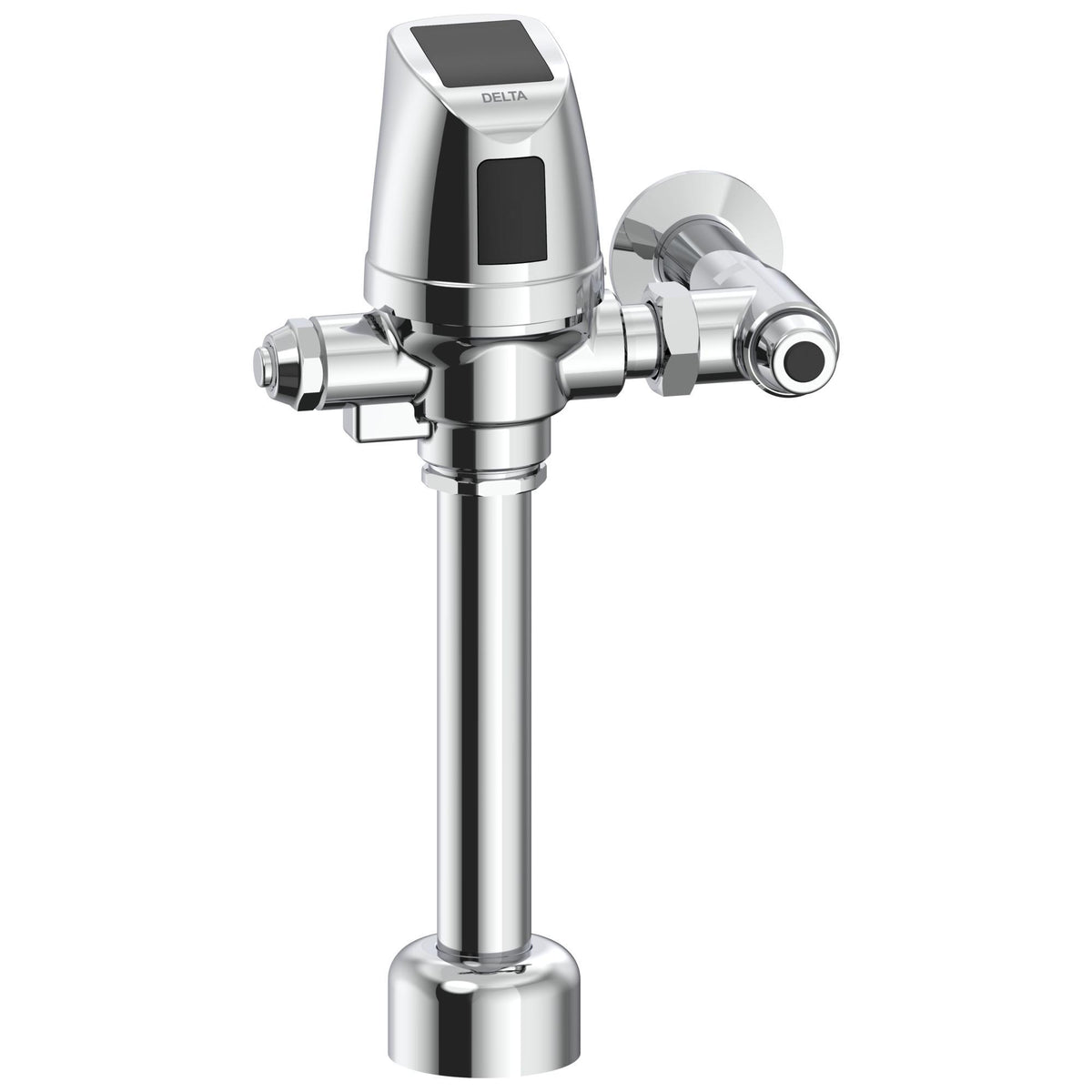 Commercial 81T201SP-48-MMO Teck® Exposed Solar Flush Valve, 1.5 V AA Alkaline Battery, 1.27 gpm Flush Rate, 1 in Inlet, 1-1/2 in Spud, 60 psi Pressure, Polished Chrome, Import