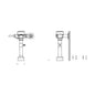 Commercial Teck® 81T201-30 Exposed Manual Flush Valve With Sloan Tail, 25 gpm, 1-1/2 in Inlet, 1-1/2 in Spud, 25 psi, Polished Chrome, Import